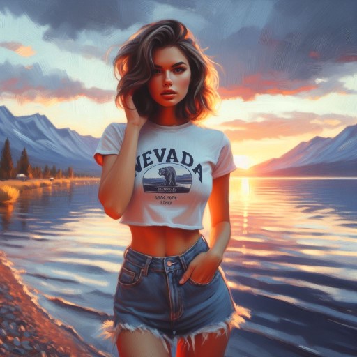 Nevada Lake T-Shirt And Denim Art Collection